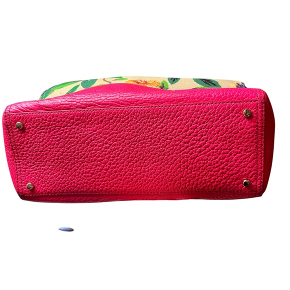 Kate Spade Rare New York Floral Garden Tote Bag Hot Pink Shoulder Bag - Picture 4 of 5